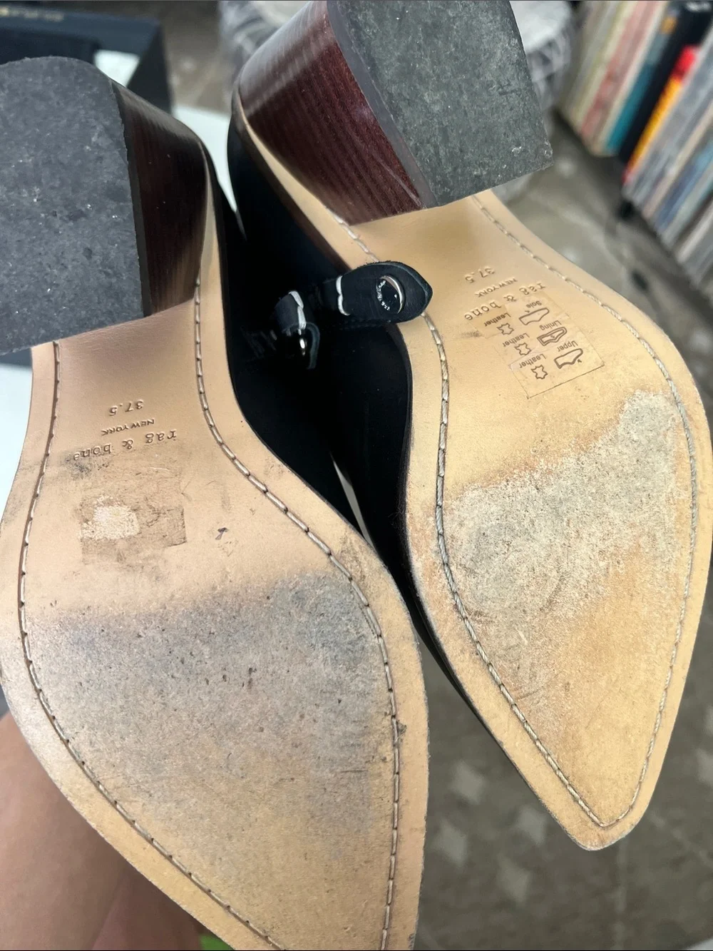 RAG AND BONE BLACK LEATHER RAZOR BOOTIES 7.5M